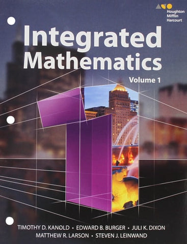 Hmh Integrated Math 1 Interactive Student Edition Volume 1 (Consumable) 2015